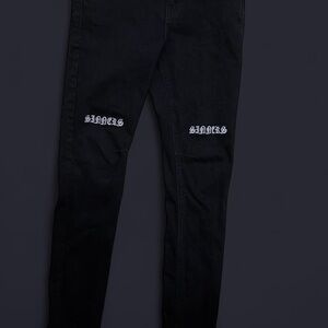 RtA Black Skinny Jeans with Embroidery